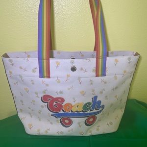 Coach PRIDE Rainbow Rollerskate graphic print tote bag, June 2021 release.